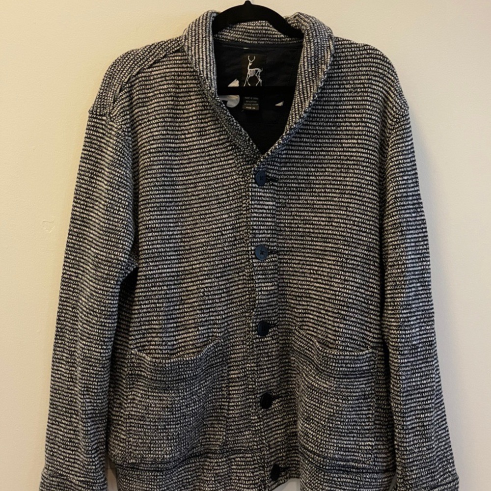 Kane and Unke XL knitted blue cardigan